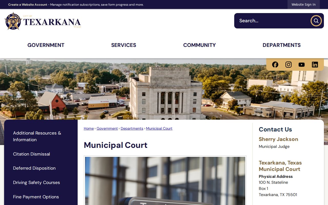 Texarkana residents directory municipal court records route