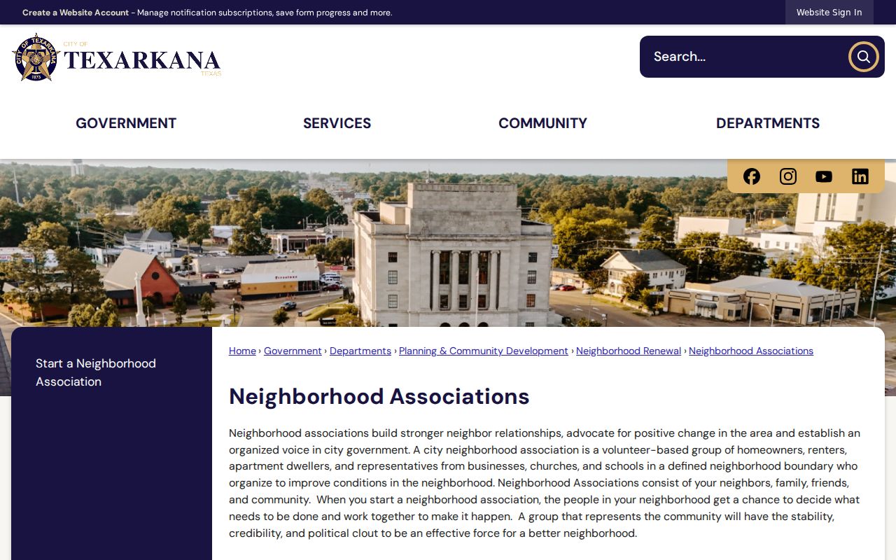 Texarkana neighbors lookup neighborhood association contacts