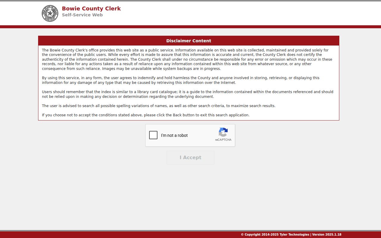Texarkana previous residents deed-index locator for the Bowie County Clerk